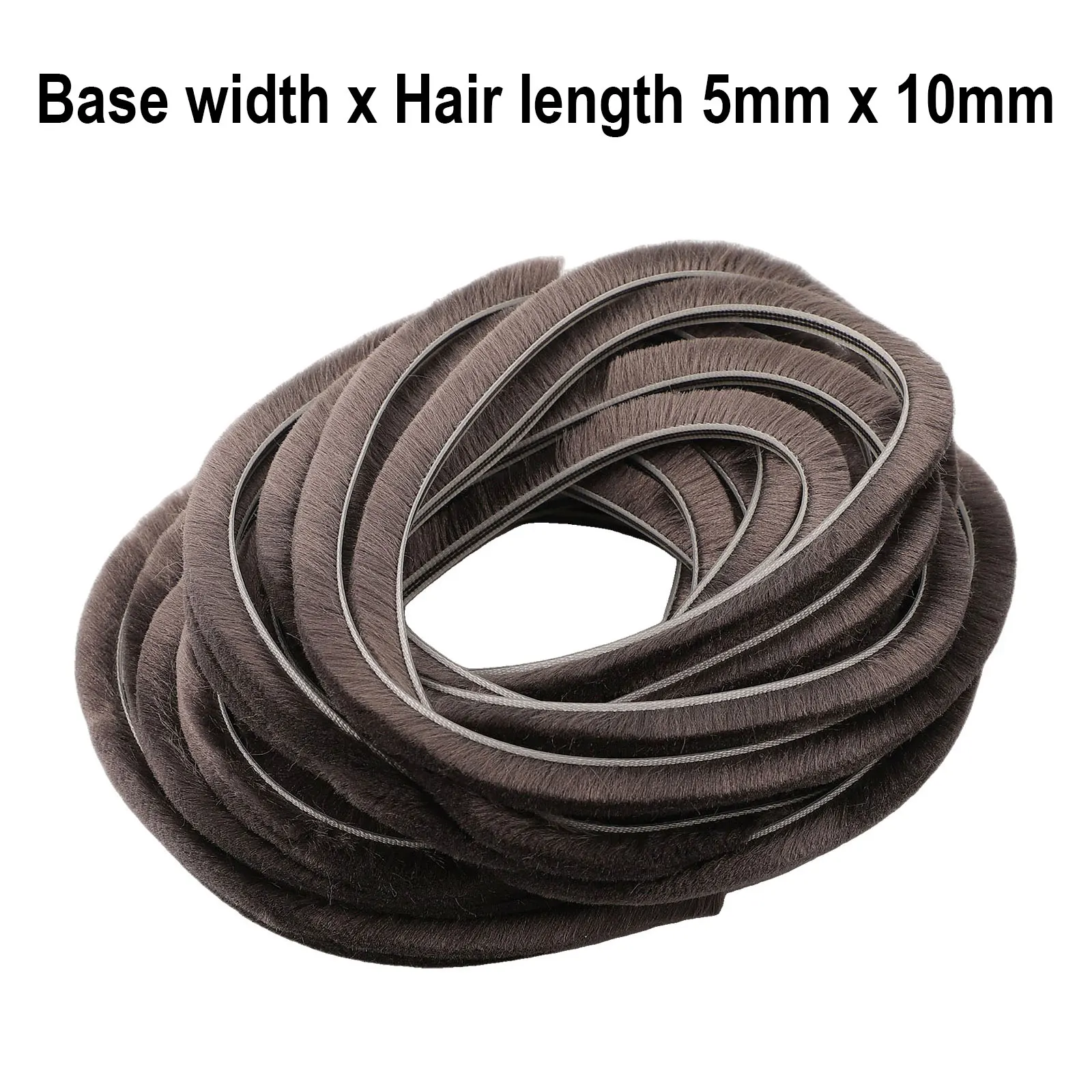 Door Weather Strip 10M Hairy Seal Brush Seal Strip 5*10mm/5/12mm Pile Casement Sliding Door Weather Strip Draught Excluder Wind-proof Gasket