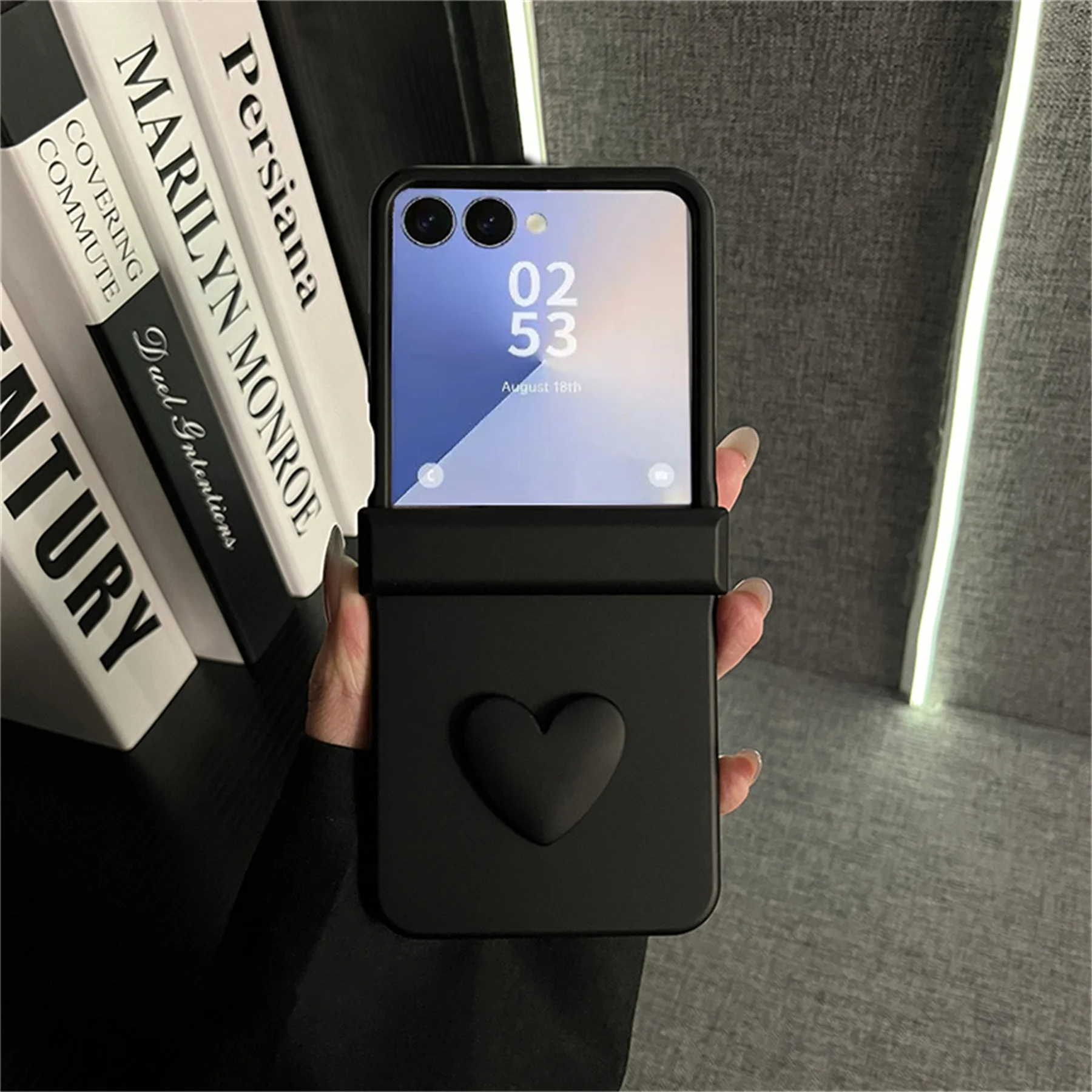 Chic 3D Love Heart Solid Color Phone Case Cover
