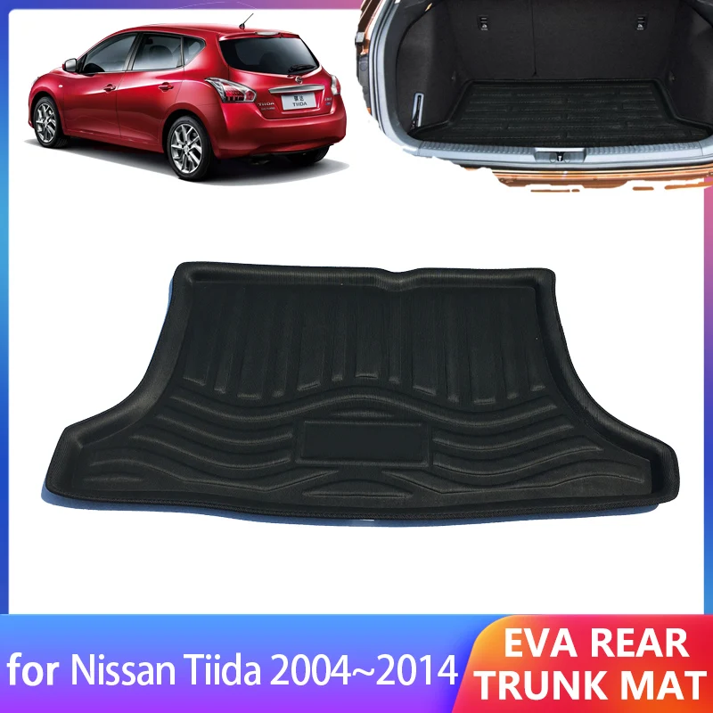 

Rear Trunk Mat For Nissan Tiida C12 C11 2004~2014 2012 2011 2010 Pulsar Accessorie Floor Tray Waterproof Liner Cargo Boot Carpet