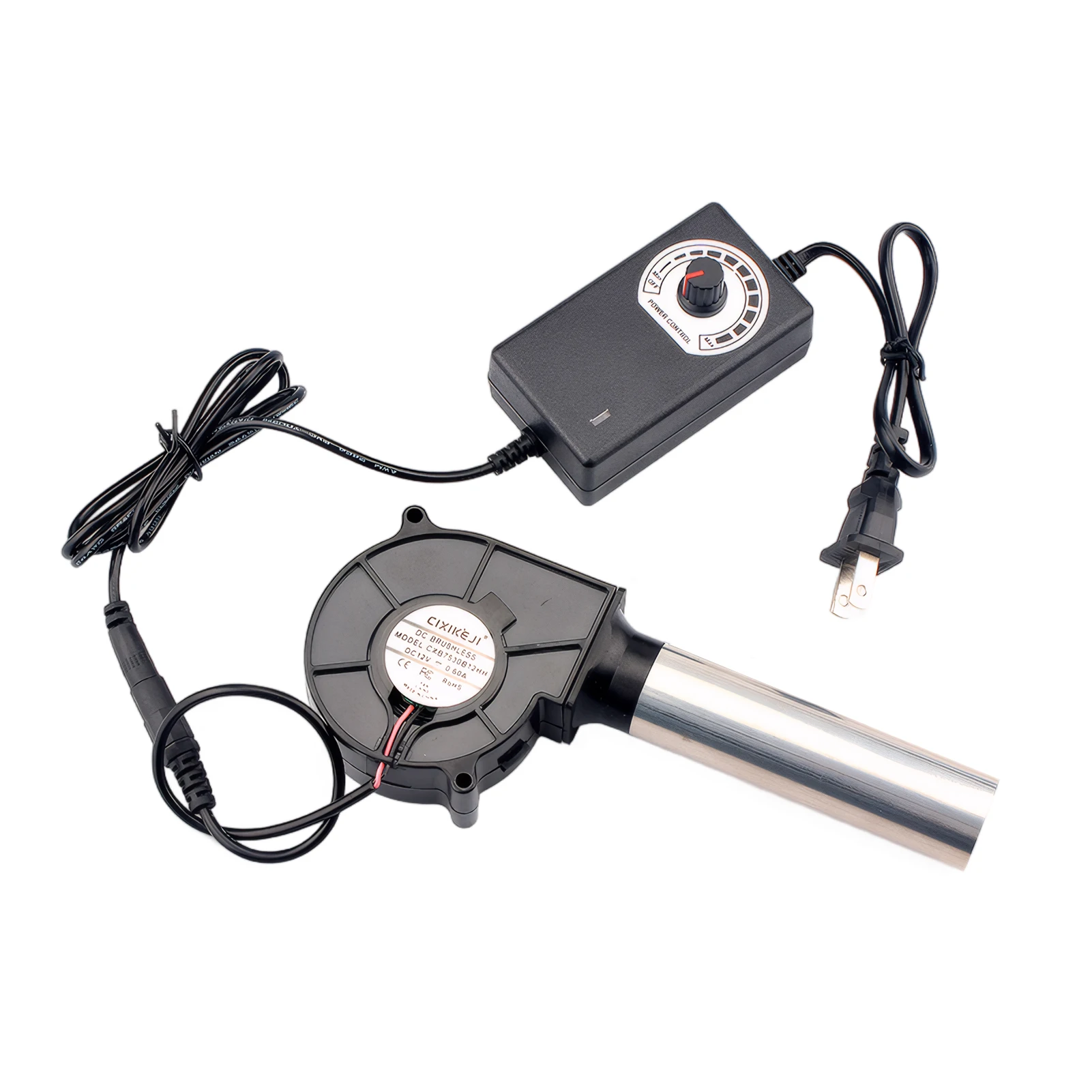 220V BBQ Fan Blast Engine Air Collecting Adjustable Speed Cooking Tool Handheld Barbecue Blower Camping