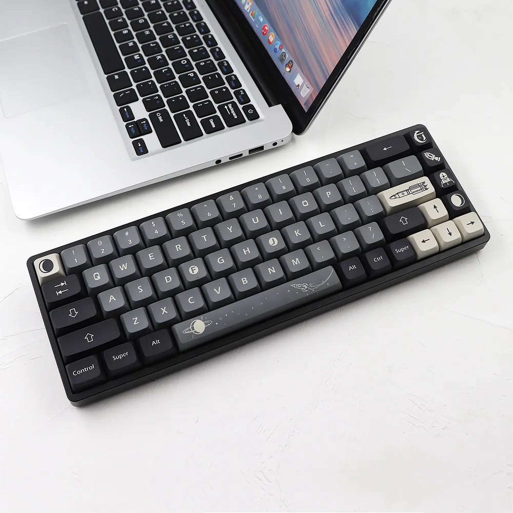 Chaves Gmk Apollo Keycaps Pbt Xda Keycap para Dz60 Rk61 64 Gk61 68 75 84 980 104 Teclado Mecânico Chave Tampa 7u Divisão Barra de Espaço 133