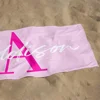 Personalized Name Beach Towel, Oversized Custom Monogram Pool Towel, Signature Beach Towel For Kids, Vacation Gift, Picnic Towel 3