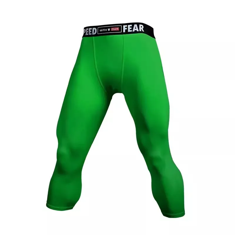 Men Kid Boy Girl GYM Capri Running Tight Pants Basketball Football Soccer Exercise Sport 3/4 Cropped Kneelet Leggings Shorts B25