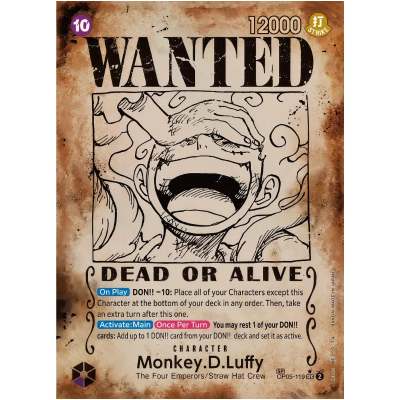 Diy One Piece Wanted Poster Japanese Sets Luffy Ace Sabo Roger Op13 Sec Sp Eustass Kid Op01-051 Op09-004 Shanks Op09-093 Teach