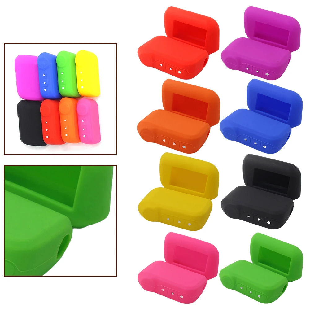 

1x New Silicone Car Key Cover Black/ Red/ Dark Blue/ Purple/ Yellow/ Rose-red Shell For A93 A63 Russian Two Way Version