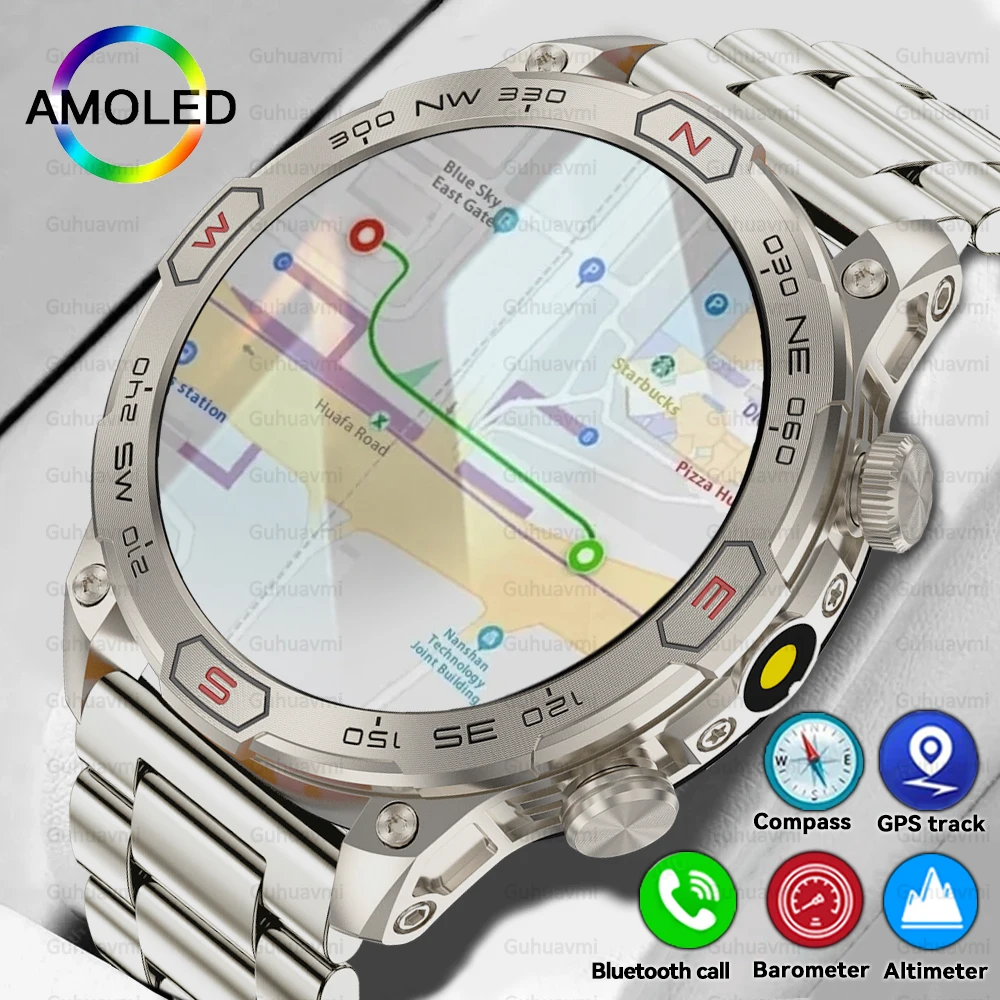 2024 Nuovo Per Xiaomi Men Outdoor Military Smart Watch Bluetooth Call 1.43 ''Sport Gps Tracker Altimetro Barometro Orologio Impermeabile