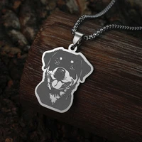 Gold Plated Rottweiler Pet Dog Design Tarnishproof Stainless Steel Pendant Charms Necklace for Women Men Jewelry Kids Gifts 2