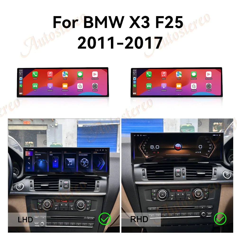 14.9 Inch Android 14 For BMW X3 X4 Series F25 F26 2011-2017 Car Multimedia Playe