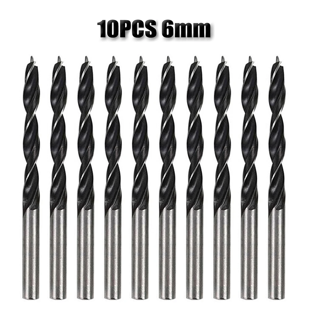 

10pcs Woodworking Spiral Drill Bit High Carbon Steel Wood Drill Bit With Center Point For Soft Hardwood Plastic Acrylic Drilling