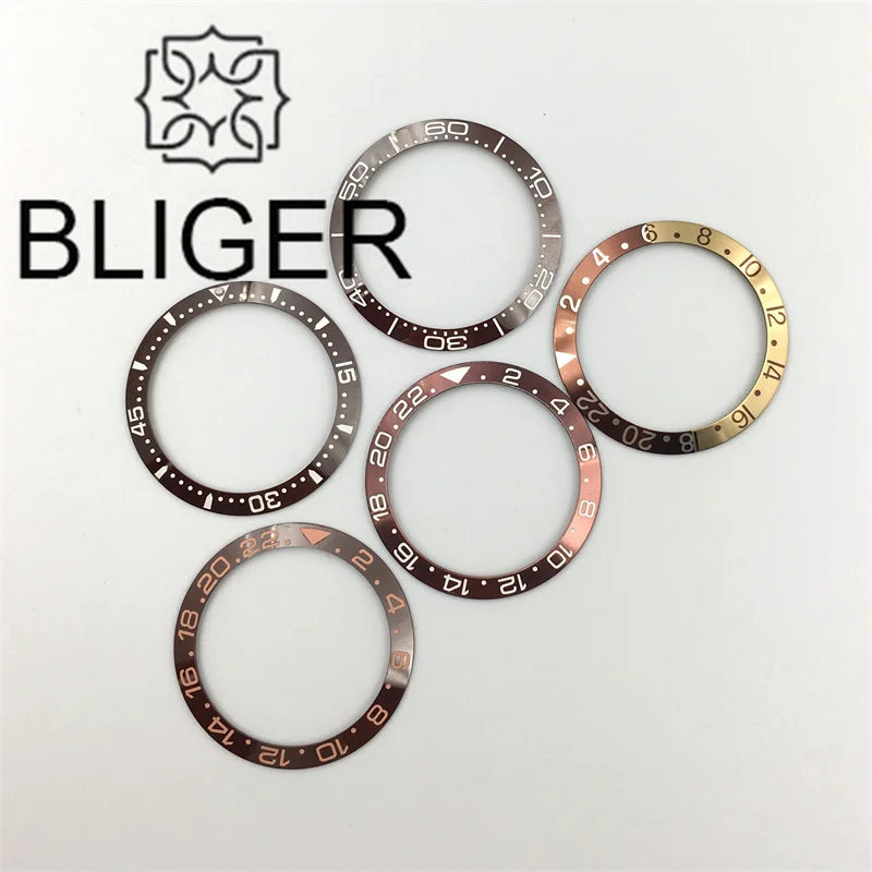 Bliger Brown Rootbeer Watch Bezel with 24-Hour and 60-Minute Indices