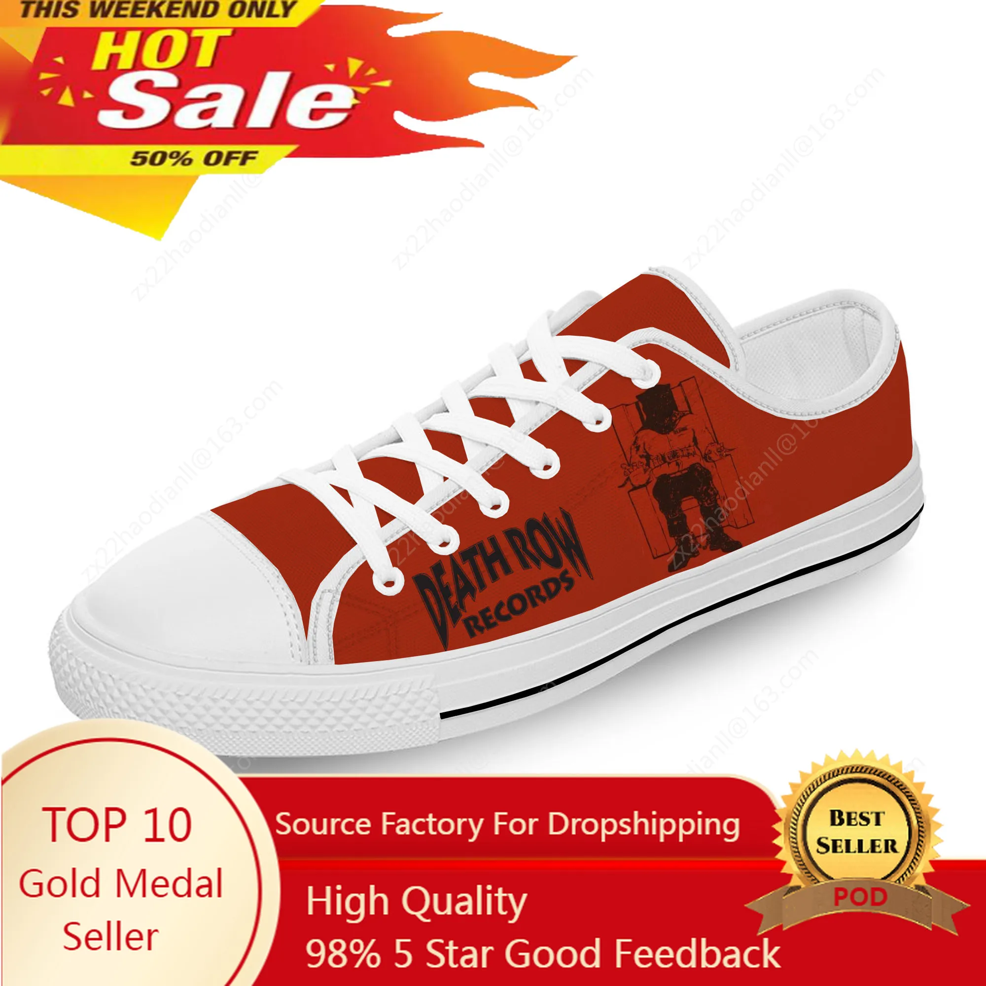 

Death Row Records Low Top Sneakers Mens Womens Teenager Casual Shoes Canvas Running Shoes 3D Print Breathable Lightweight shoe