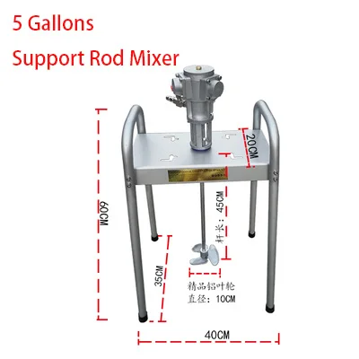 

5 Gallons Pneumatic Desktop Support Leg Hand Held Reversible Blender Petroleum Chemical Paint Clamp Mixer