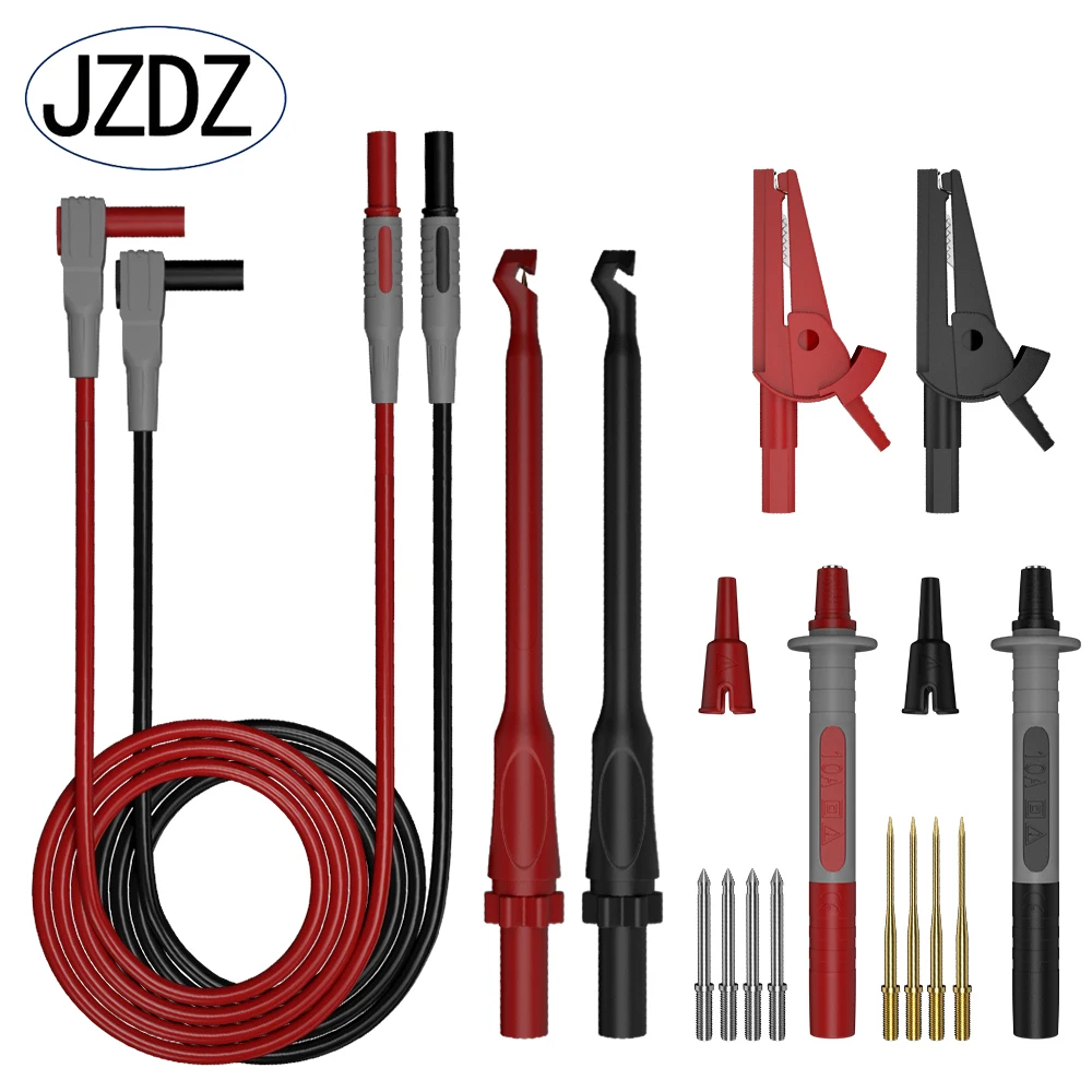 

JZDZ Multimeter Test Leads Kit Digital Electrical Test Probes Set with Alligator Clips Wire-Piercing Back Probe Pin JT0082