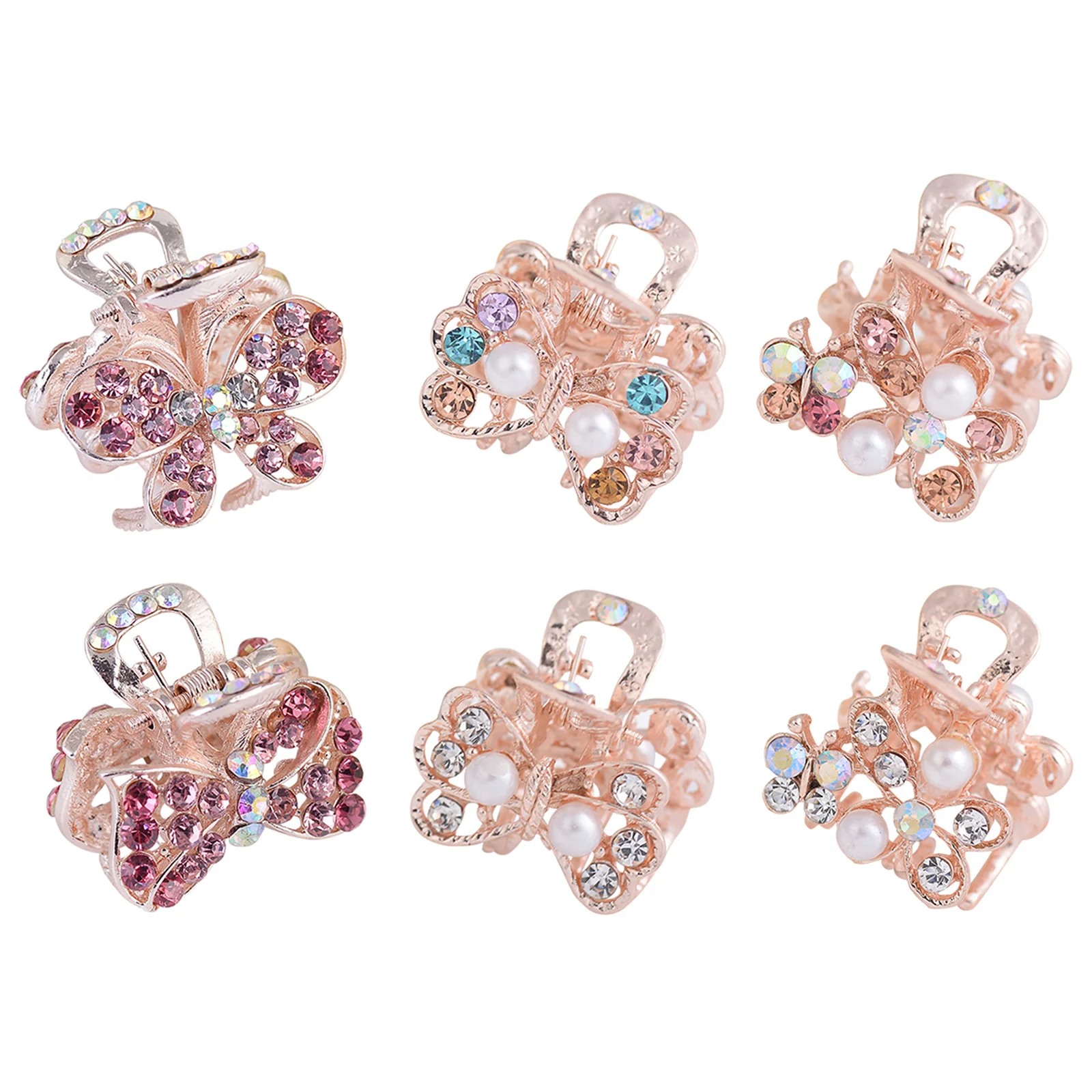 

6 Pcs Girl Claw Clips Paw Hair Accessories for Women Chunky Jaw Claws Rhinestones Girls