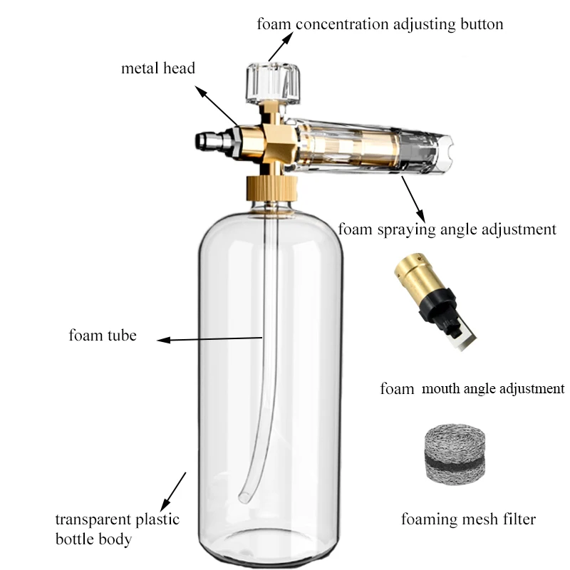 Car Wash Accessories Snow Foam Lance with  Adjustable Spray Nozzle For High Pressure Washer ForKarcher Nilfisk Bosch Stihl Lavor 3