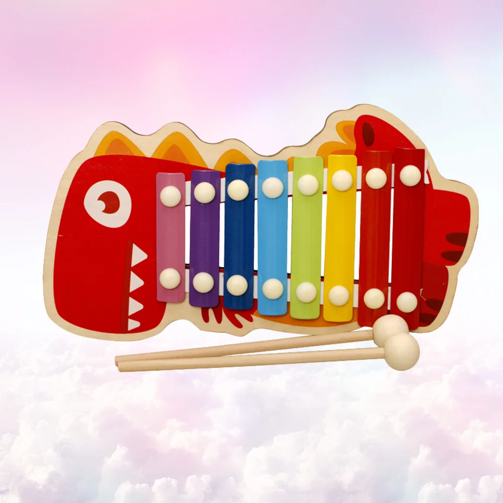 1 Box of Toddler Musical Instrument Cartoon Serinette Musical Toys Wooden Hand Knock Piano Toddler Instruments Xylophone for