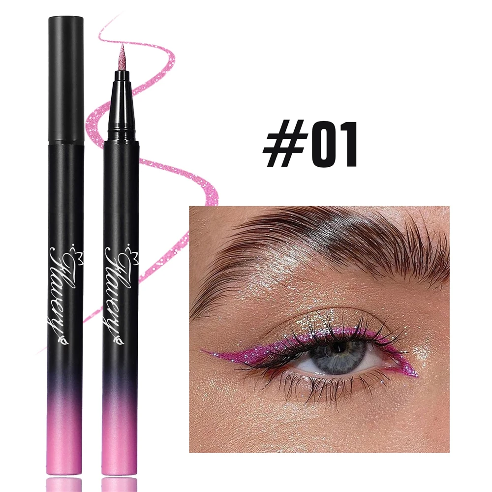 Flüssiger Eyeliner In Rauchigem Schwarz-violett Mit Glitzer Effekt_voghion.com