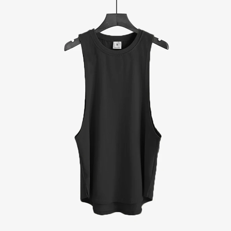 plain Gym Clothing Mens Bodybuilding Stringer Tank Top Summer Cotton Cut Off Fitness Vest Muscle Workout Sleeveless T Shirt