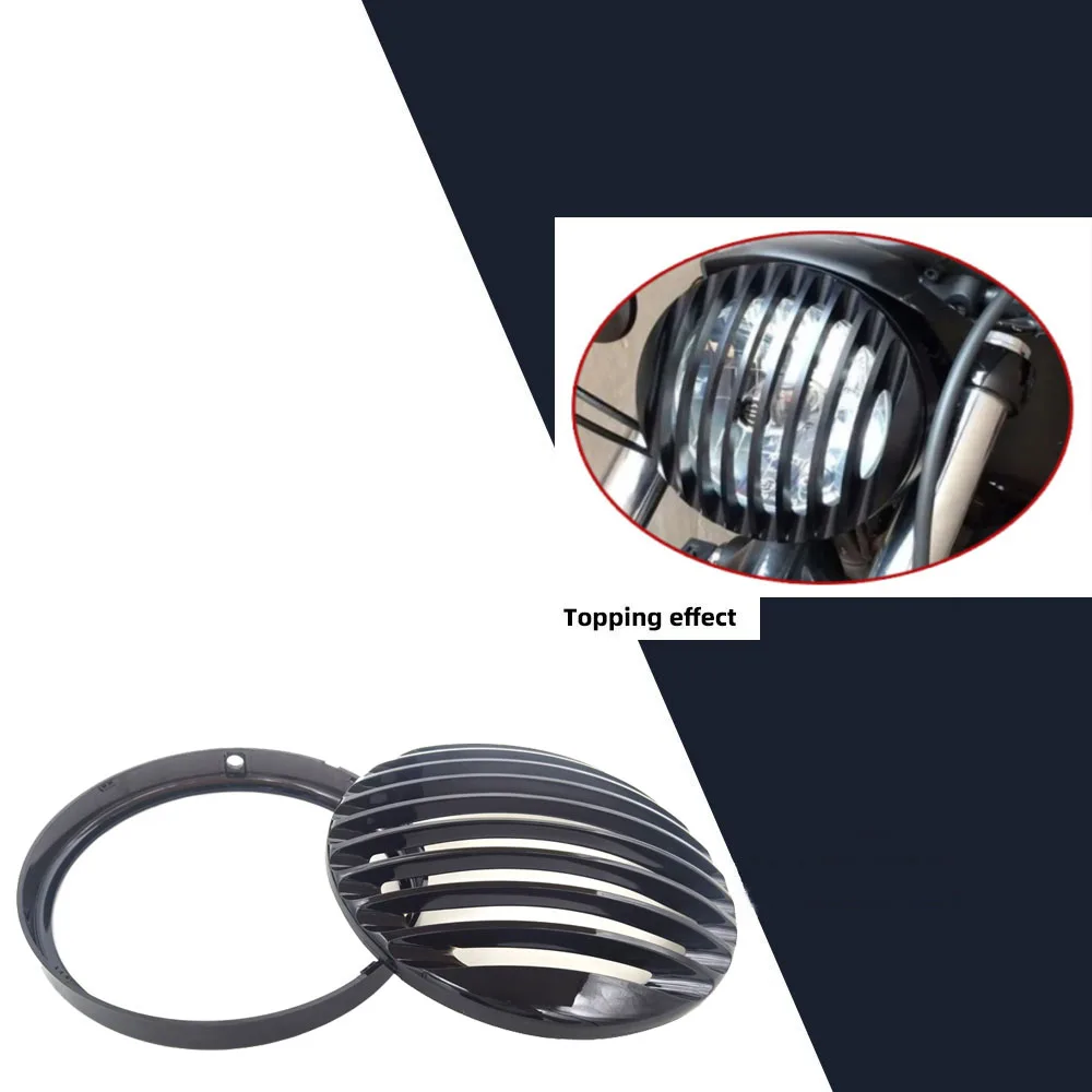 Per Harley Sportster Xl 883 Iron 1200 04-14 Custom Xl1200C 1200 Moto 5 3/4 "Abs Led Copertura Della Griglia Del Faro