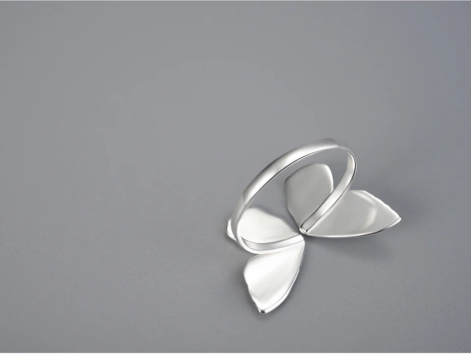 Silver Adjustable Vintage Butterfly Rings