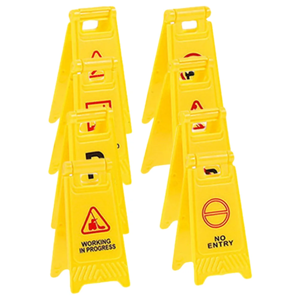 

8 Pcs Children's Transportation Toys Kids Educational Cognitive Road Sign Warning For Plastic Traffic