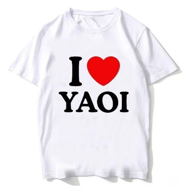 High Quality Cotton I Love Yaoi T Shirt Men Women Funny Short Sleev Clothes Streetwear Y2k Graphic Tees Vintage Loose Streetwear 2