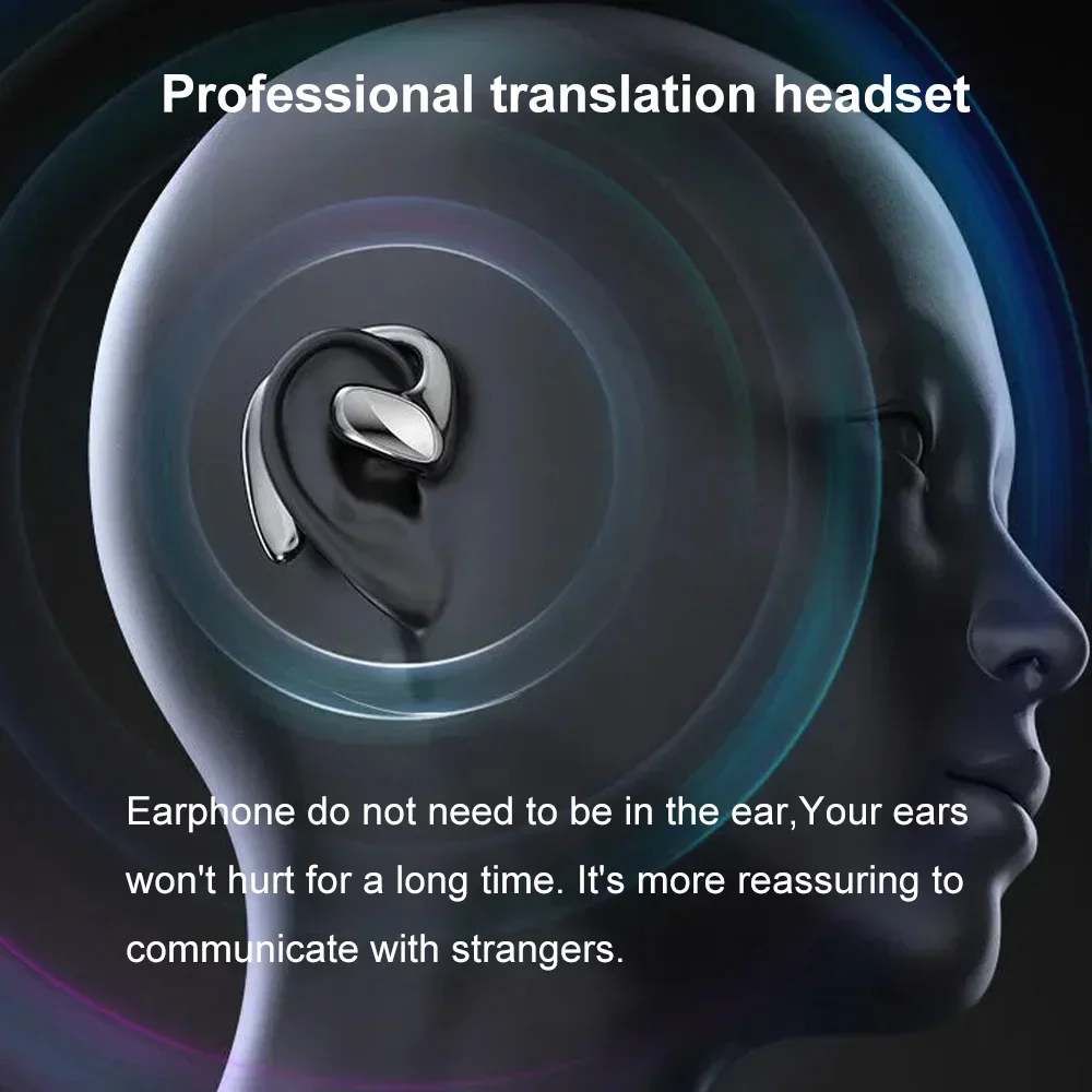 Bluetooth 5.1 Translation Headphones 144 Languages Instant Translate Smart Voice Wireless Music Earphones Translator