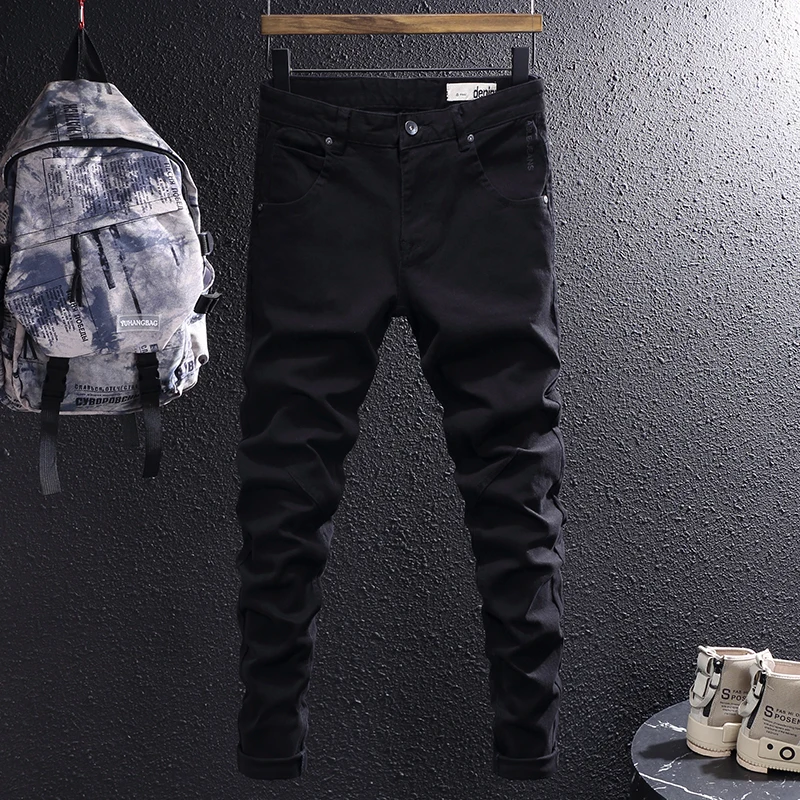 Newly Designer Men Jeans Khaki Brown Elastic Slim Fit Stretch Jeans Men Vintage Trousers Korean Simple Casual Denim Pants Hombre 5