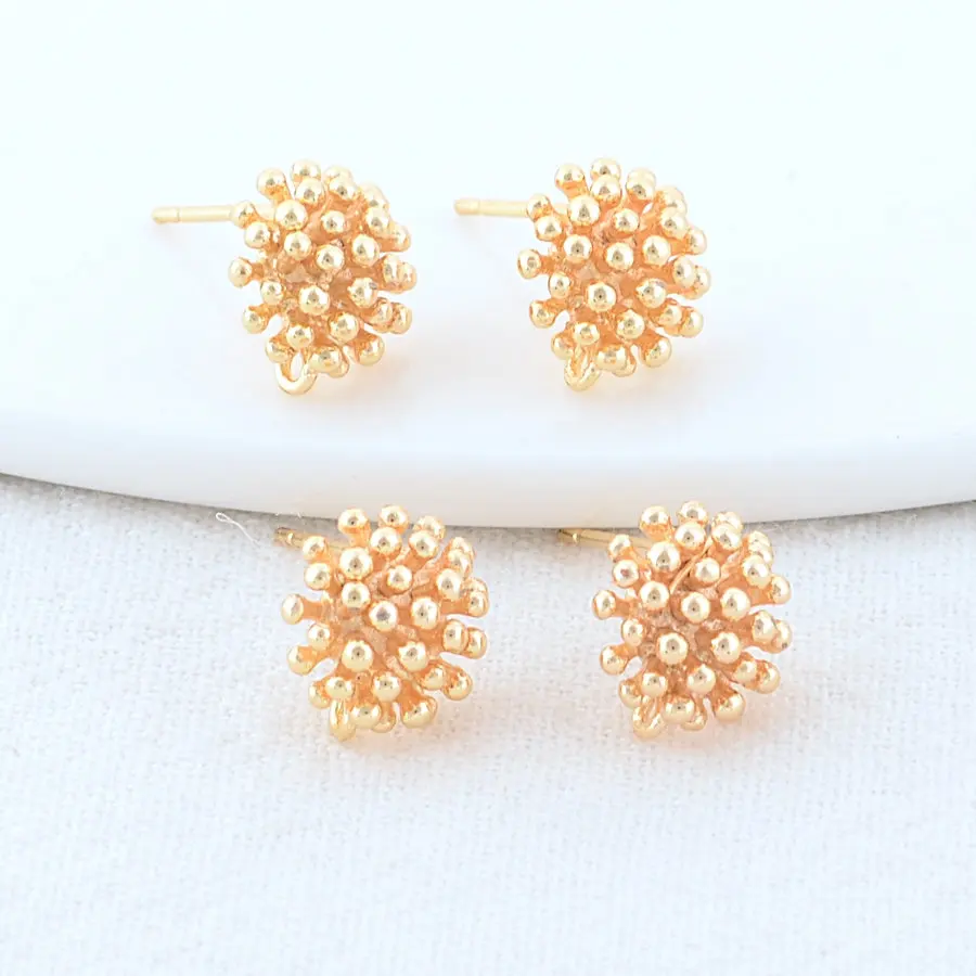 10pcs Sunflower Earring Posts, Gold Plated Brass Floral Stud Earring with  Loop (GB-3224) - AliExpress