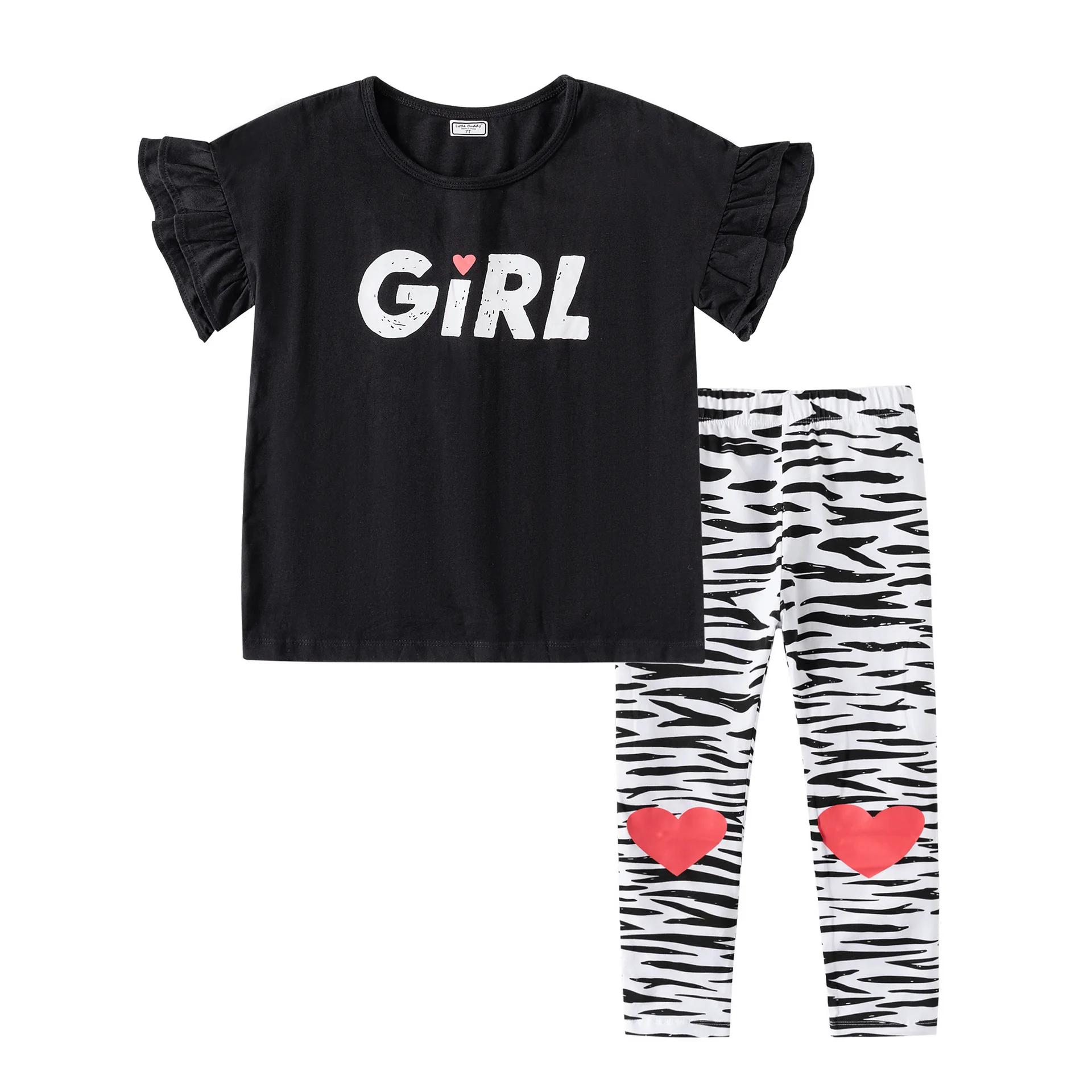 2Pcs Girls T Shirt+Leggings Suits Toddler Girls Summer Clothing Set Lovely  Boutique for Valentine's Day
