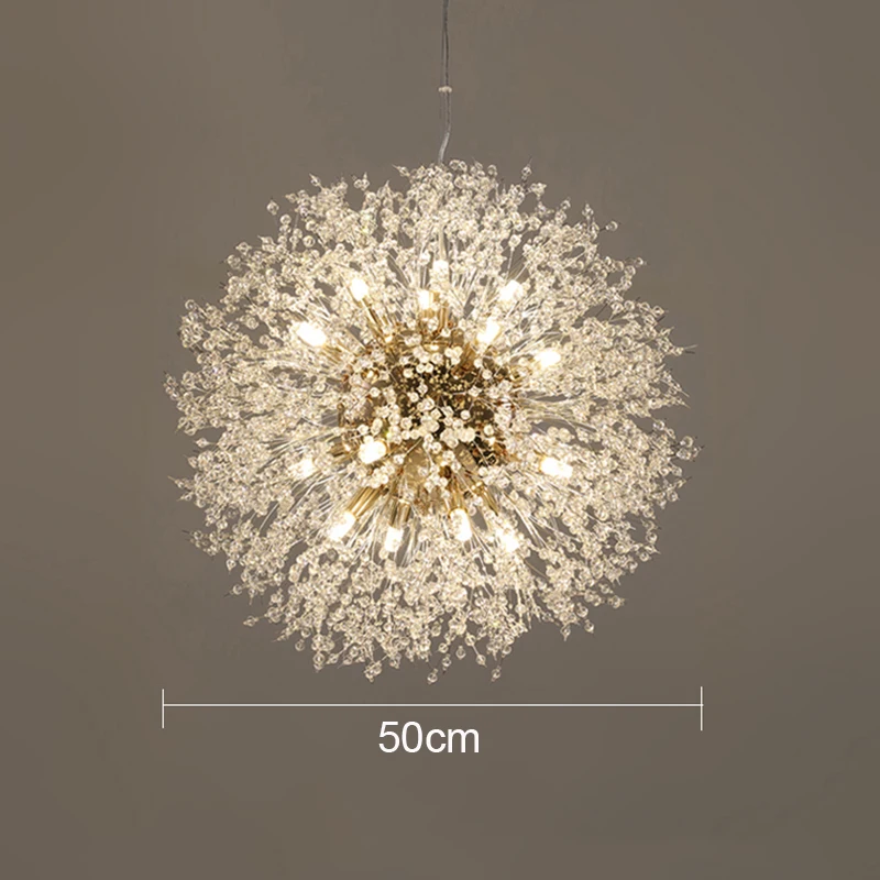 Dandelion crystal chandelier Minimalist Creative Wrought Iron pendant lamp Live Room Bedroom Dining Led Indoor Lighting Fixtures beaded chandelier Chandeliers