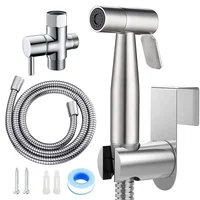 Handheld Toilet Bidet Sprayer Set Stainless Steel Hand Bidet faucet Sprayer Guns Bathroom Hand Sprayer Shower Head Self Cleaning 1