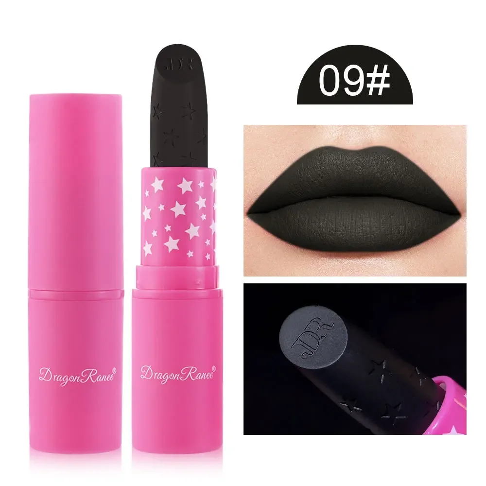 thumbnail image 1 of Waterproof Rose Red Velvet Matte Lipstick Moisturizing Long Lasting Stars Not Easy To Fade 9 ColorsNude Lip Tint Black Lipstick, 1 of 5