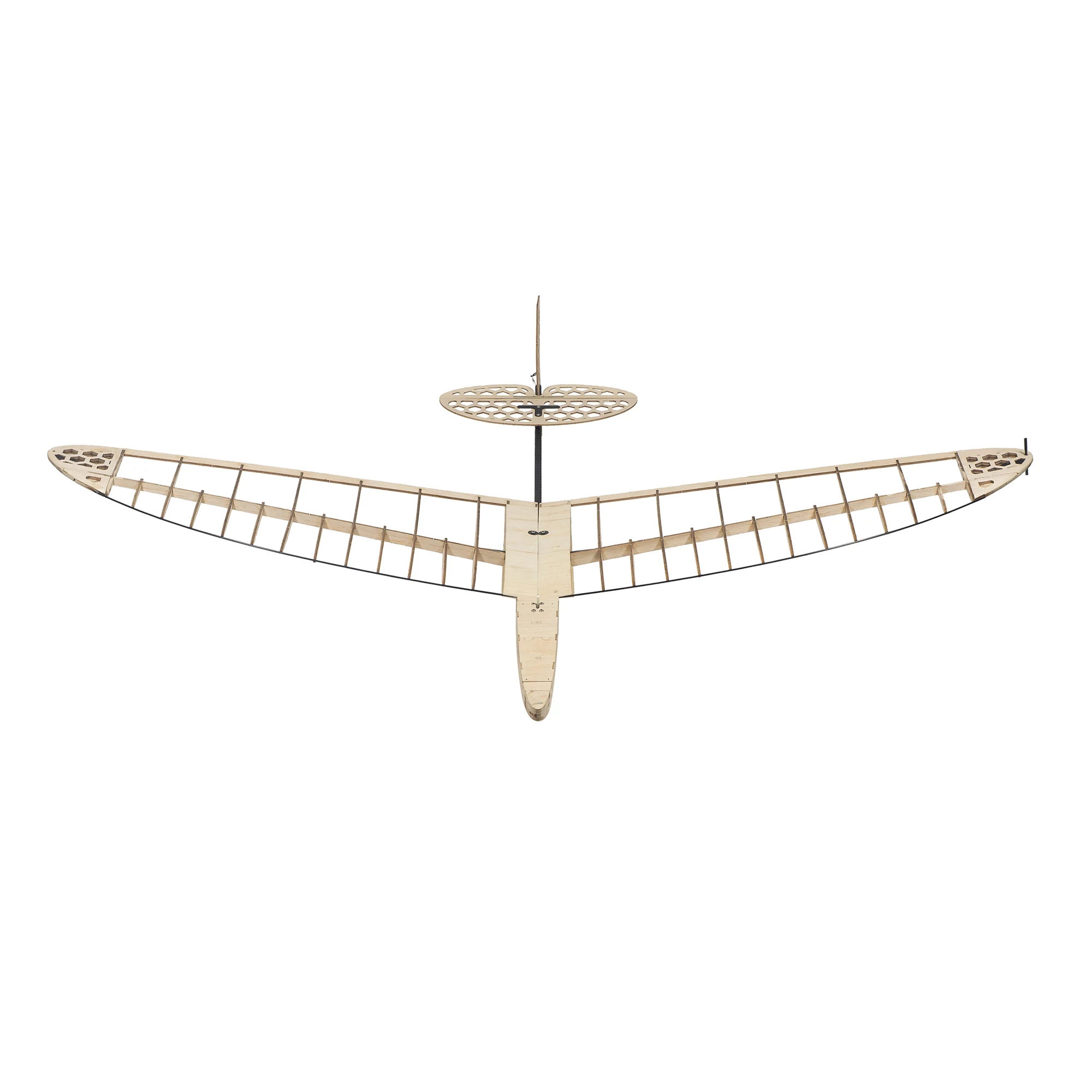 Dessous du planeur RC FD1200 avec les ailes déployées, prêt à voler pour débutants et experts