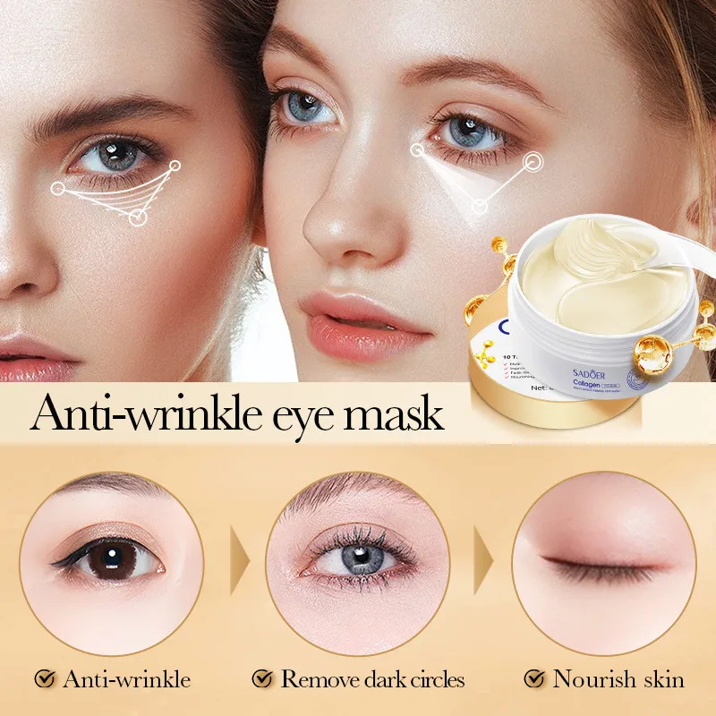 SADOER Collagen Anti-wrinkle and Firming Moisturizing Eye Mask for Reducing Dark Circles 60pcs/30pair