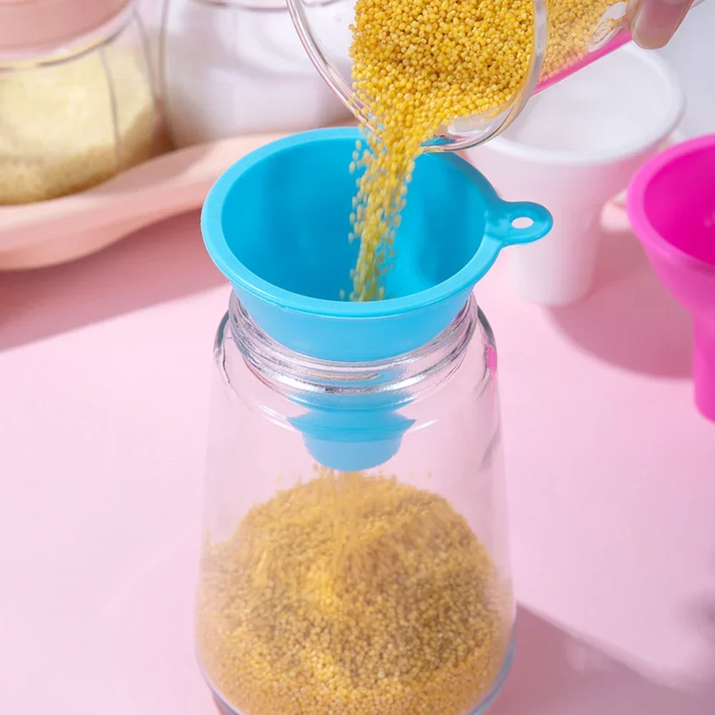 Silicone Funnel Wide Mouth and Large Diameter Funnel Pour Oil Milk Powder Beans Dispense Funnel Kitchen Tool