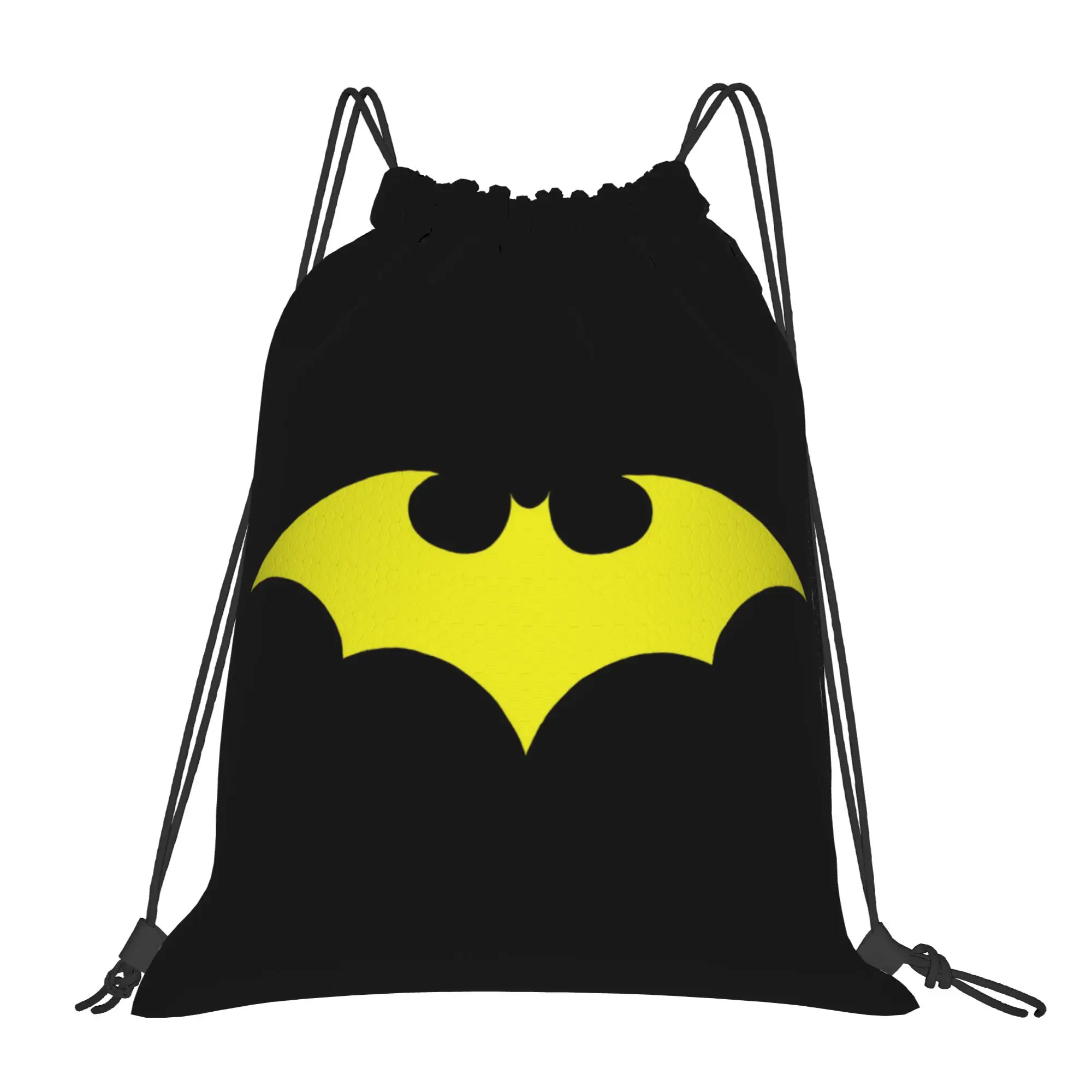 Iconic Batman Logo Drawstring Backpack - Water-Resistant Gym and Travel Sackpack