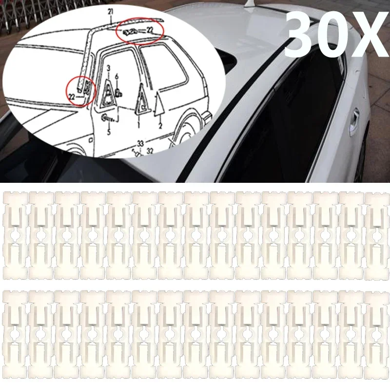 30Pc Roof Rail Bar Cutter Clip Modanatura Muslimah Per Vw Golf Jetta Mk2 1983 1984 1985 1986 1987 1988 1989 1990 1991