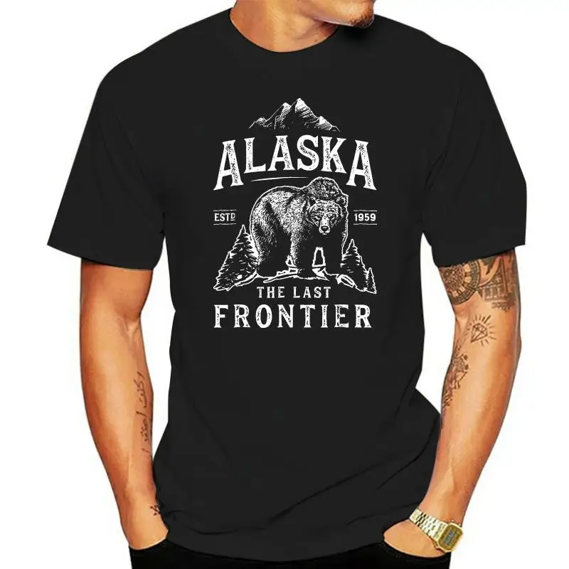 

Новая мужская футболка Alaska, футболка The Last Frontier Bear Home, мужские подарки