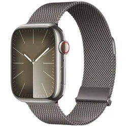 Sleek Magnetic Metal Strap for Apple Watch - Premium Wristband Replacement (Titanium gray)