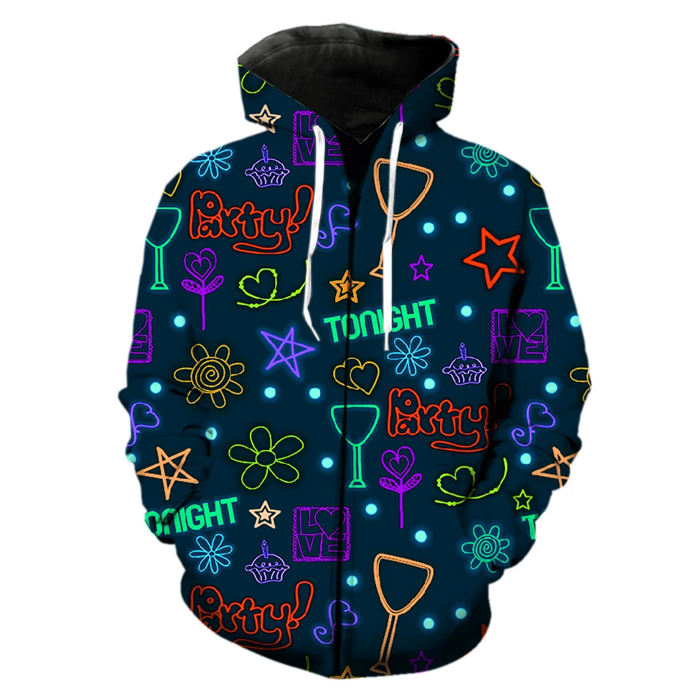 

Luminous Bar Light Men's Zipper Hoodie Tops Long Sleeve 2022 Hot Sale Casual With Hood Jackets Fashion Sweatshirts Unisex Spring