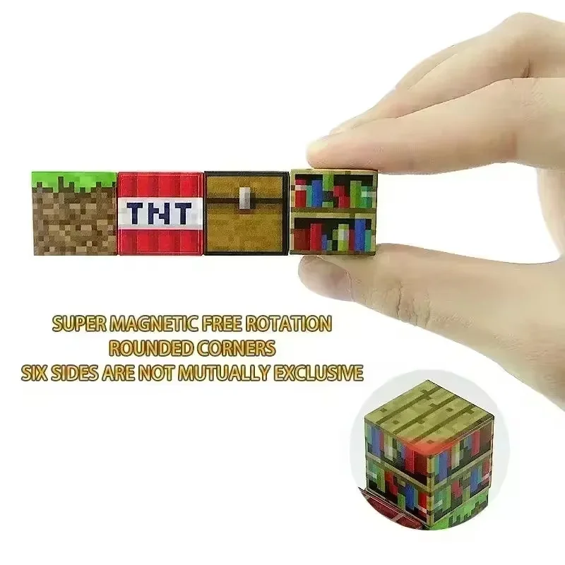 Magnetic Building Blocks Stacking Construction Set STEM Sensory Toys for Mine World Kids Boys Girls Ages 3+ DIY Magnet Cube Gift Magnetic Building Blocks