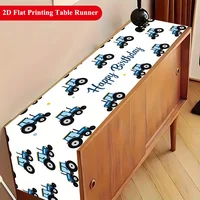 Nappe de table d'anniversaire Tracteur - 1 pièce, motif carte, facile à nettoyer, pour table à manger, table basse, meuble TV, fête, événement 5