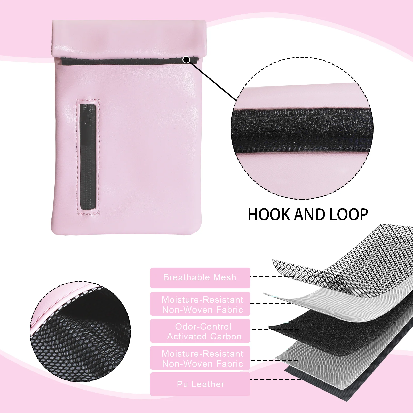 Compact Smell-Proof PU Leather Storage Pouch