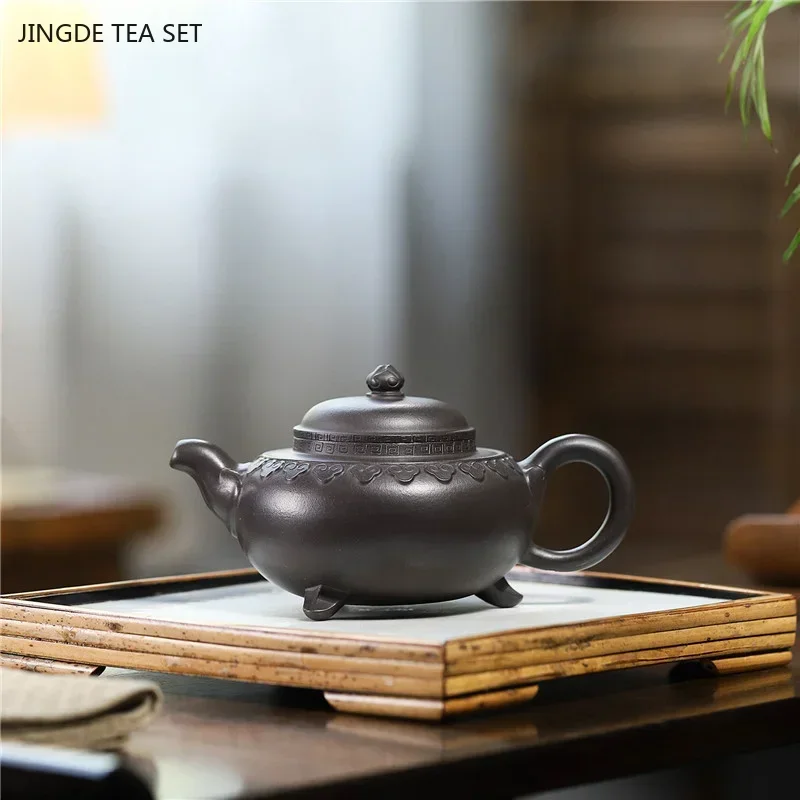 250ml Chinese Yixing purple clay teapot Raw ore black gold sand beauty tea infuser zisha filter kettle Tea set accessories
