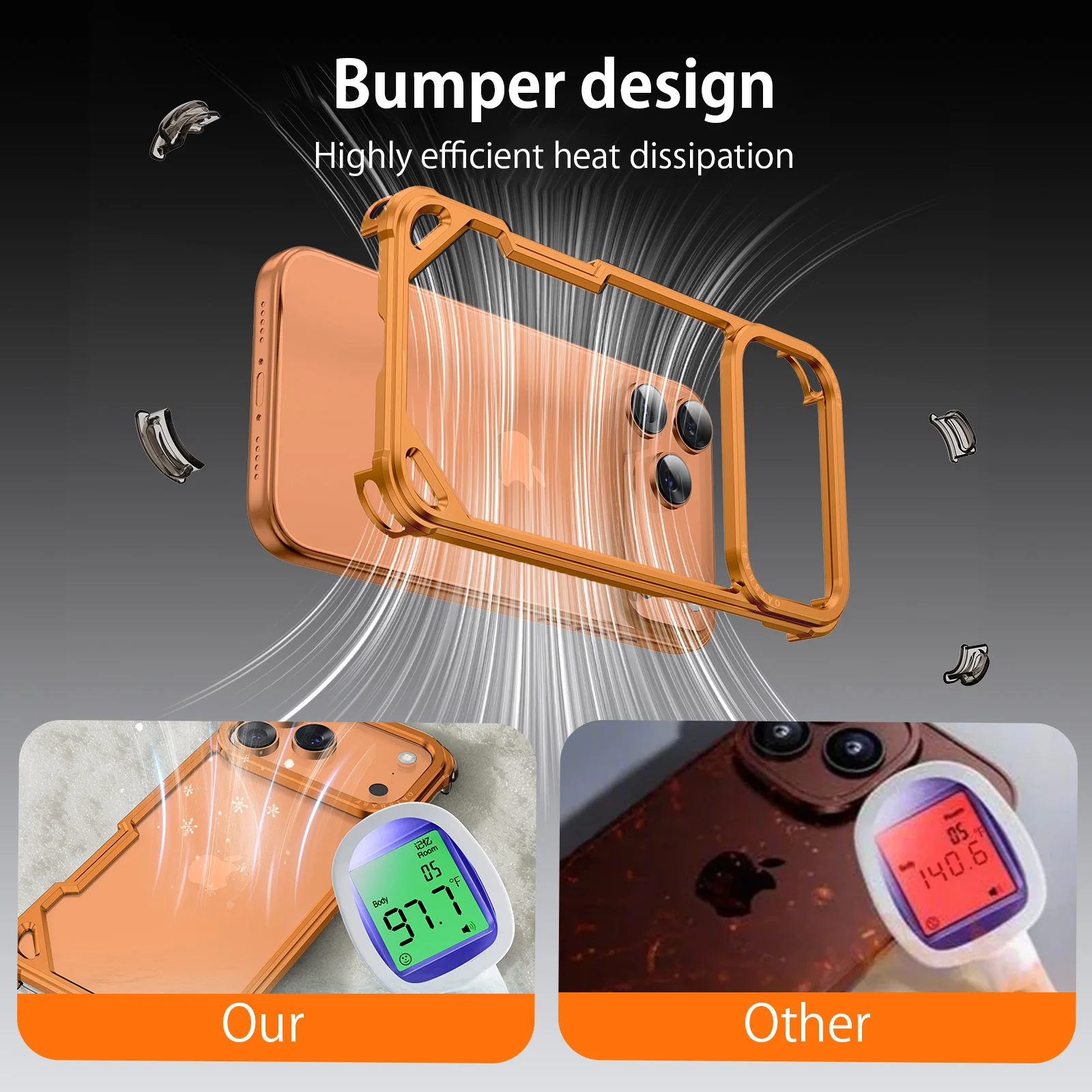 Ultra-Thin Minimalist Metal Phone Case with Wireless Charging Support