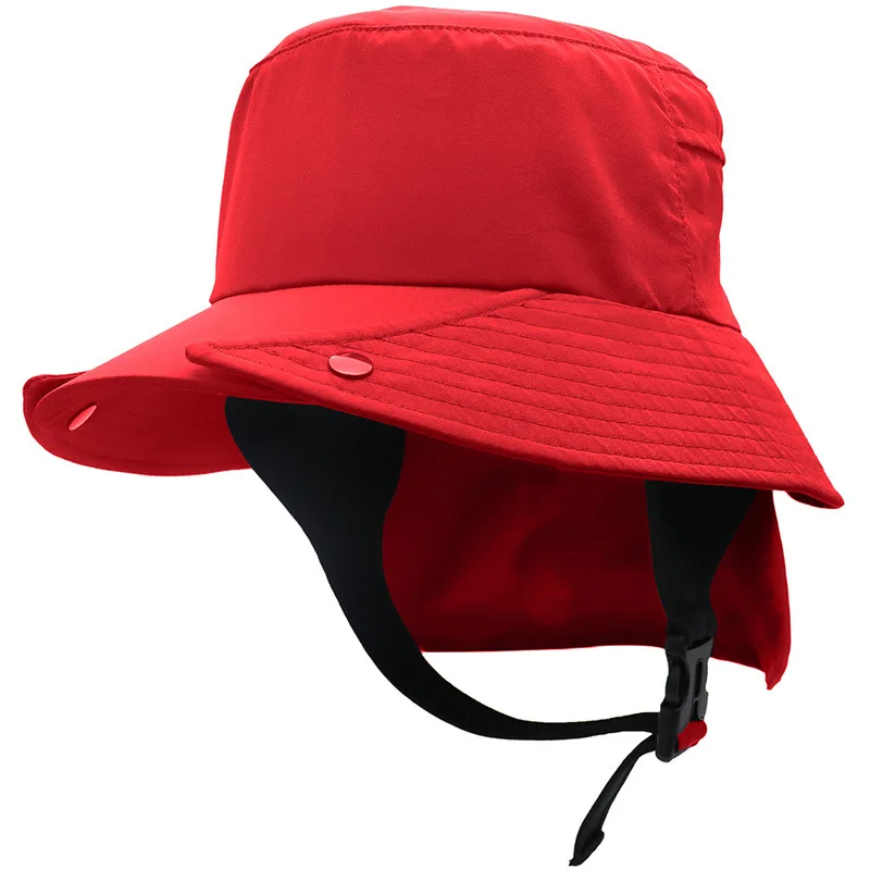 UPF50+ men sun hat large eaves surf cap detachable fisherman hat summer uv-proof fisherman sunscreen surfing wind-proof cap