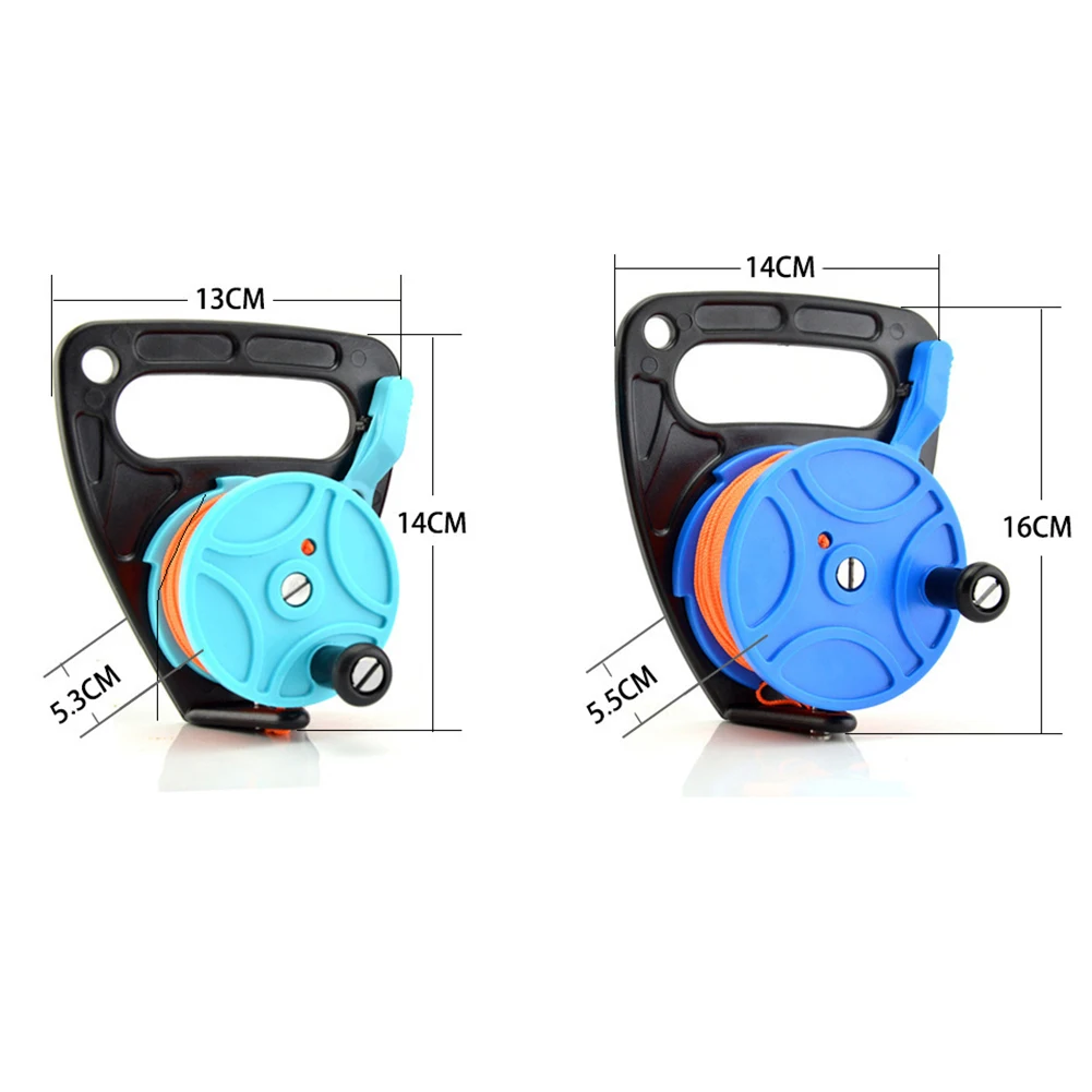46m/83m Scuba Diving Reel Spool Finger Line Retractable Reels With Handle Stopper For Snorkeling Underwater Water Sports Gear