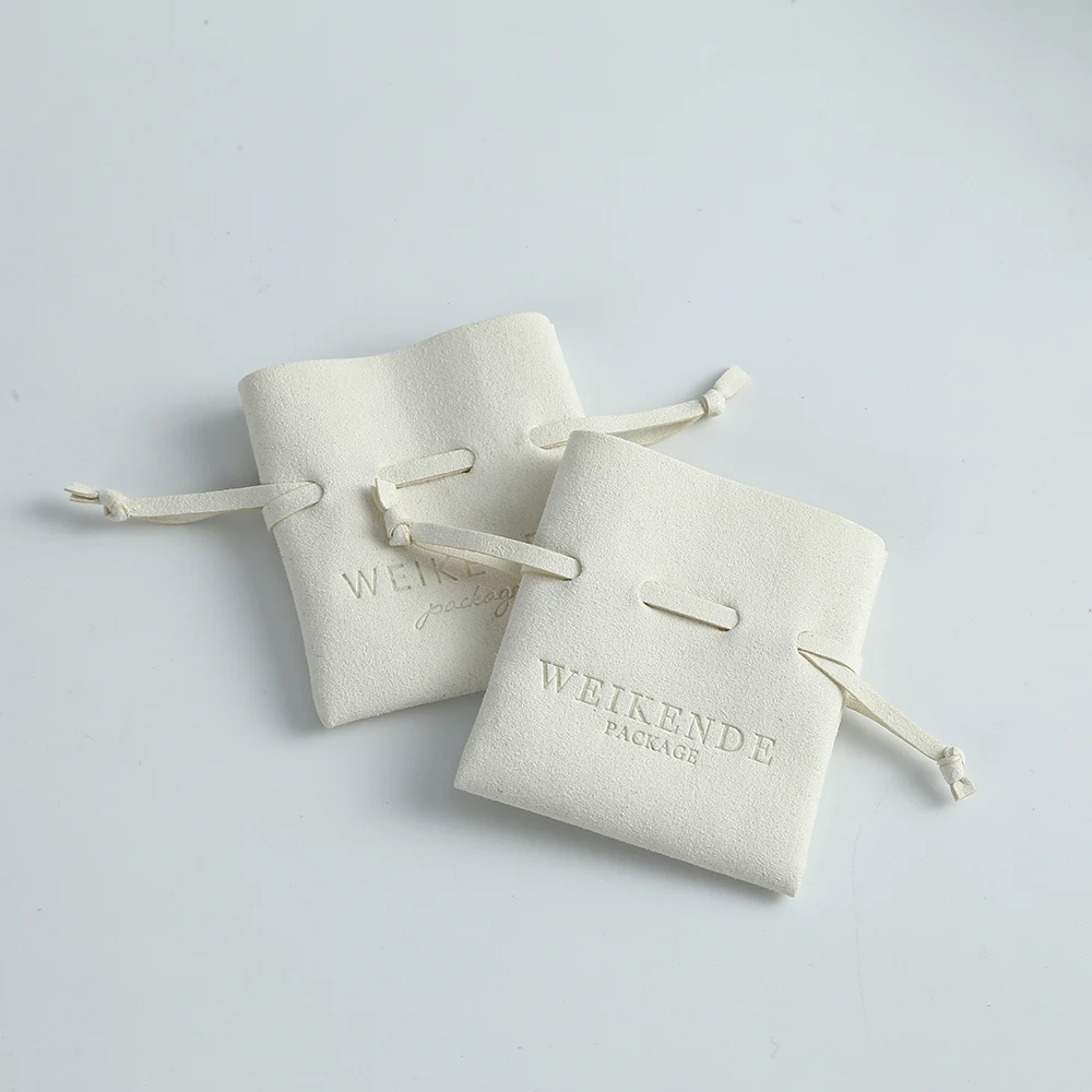 100pcs Personalized Logo Velevt Drawstring Gift Pouch Custom Jewerly Packaging Pouches Chic Small Mircrofiber Envelope Bags