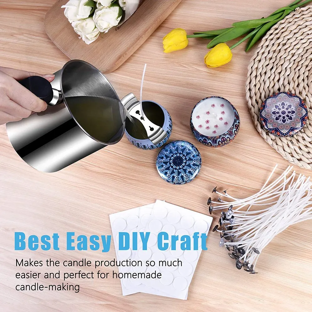 Candle Making Pouring Pot 44 Oz Double Boiler Wax Melting Pot Candle Making Pitcher Heat-Resistant Handle